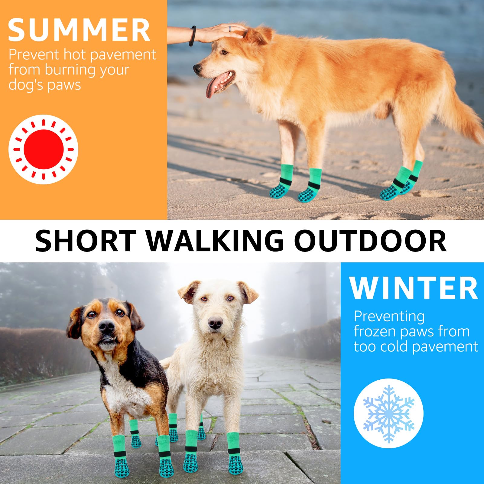 SCENEREAL dog socks suitable for senior dogs with stable hind leg traction