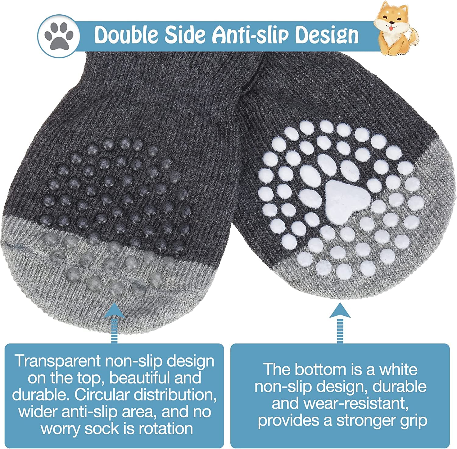 SCENEREAL dog socks six-pack for easy daily changes and cleaning