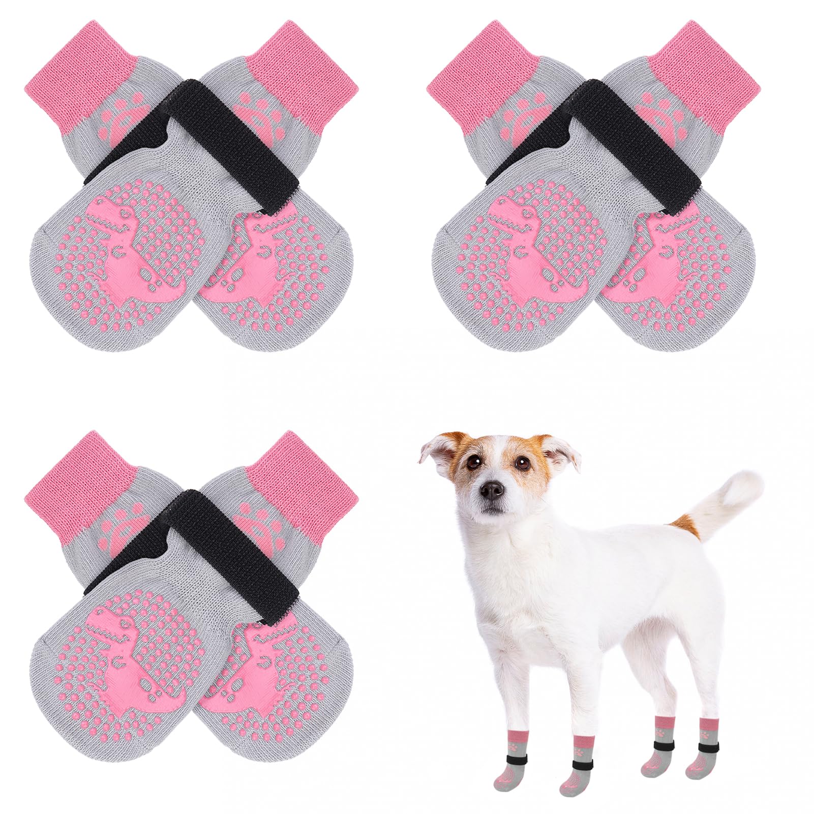 SCENEREAL dog socks with traction pattern for secure grip on slippery surfaces