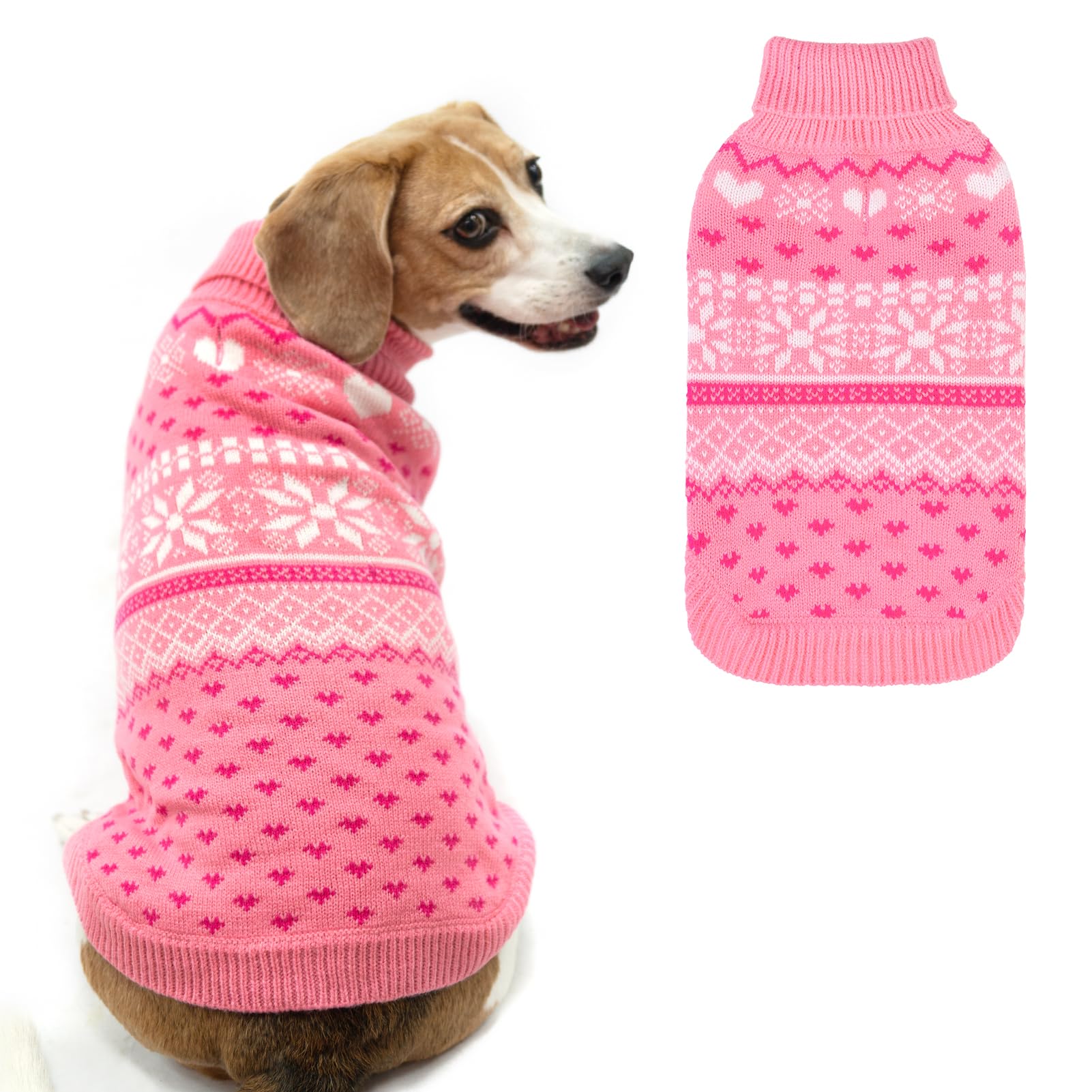 SCENEREAL dog sweater back with leash-hole design for easy on-the-go walks.