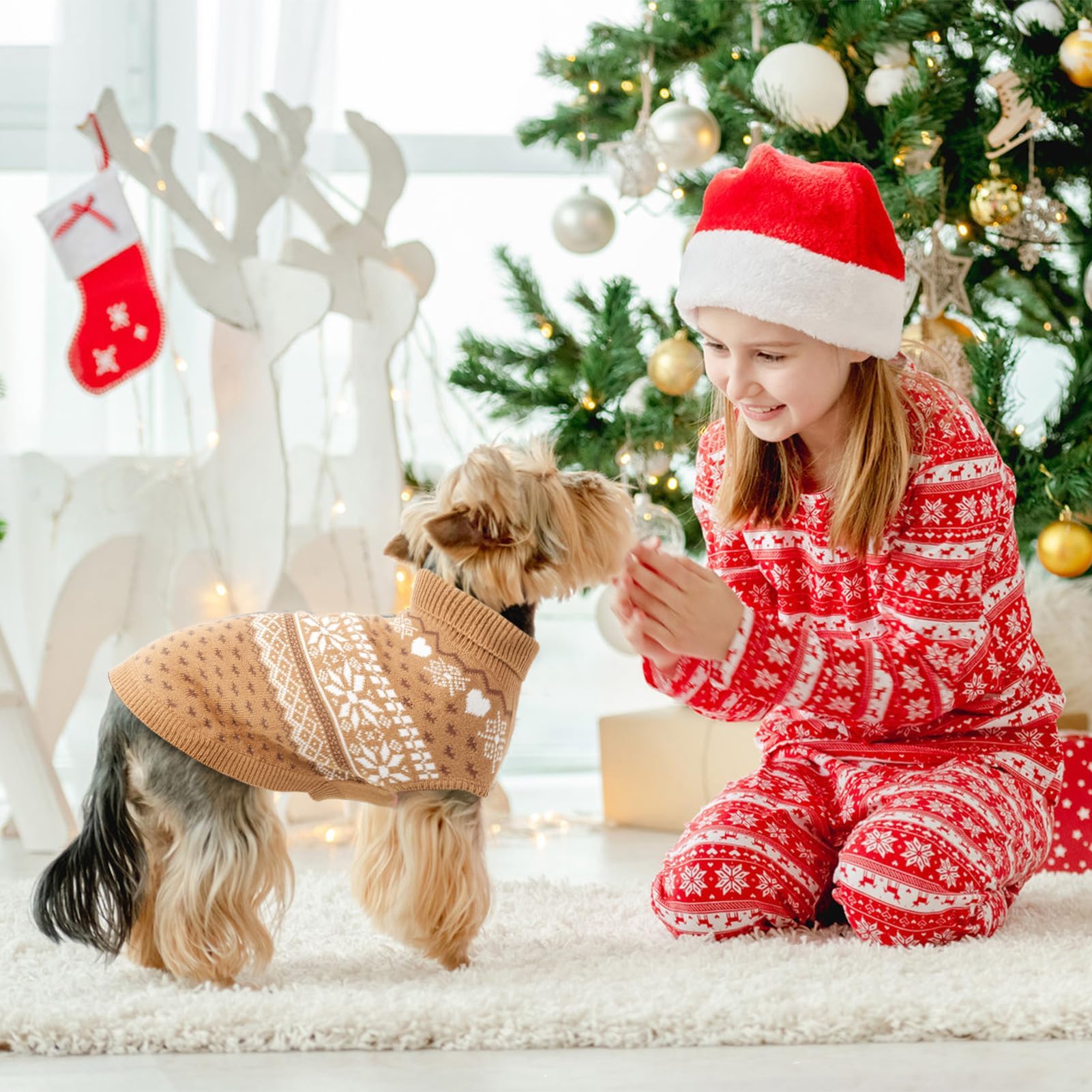 SCENEREAL dog sweater easy on off design for quick dressing.