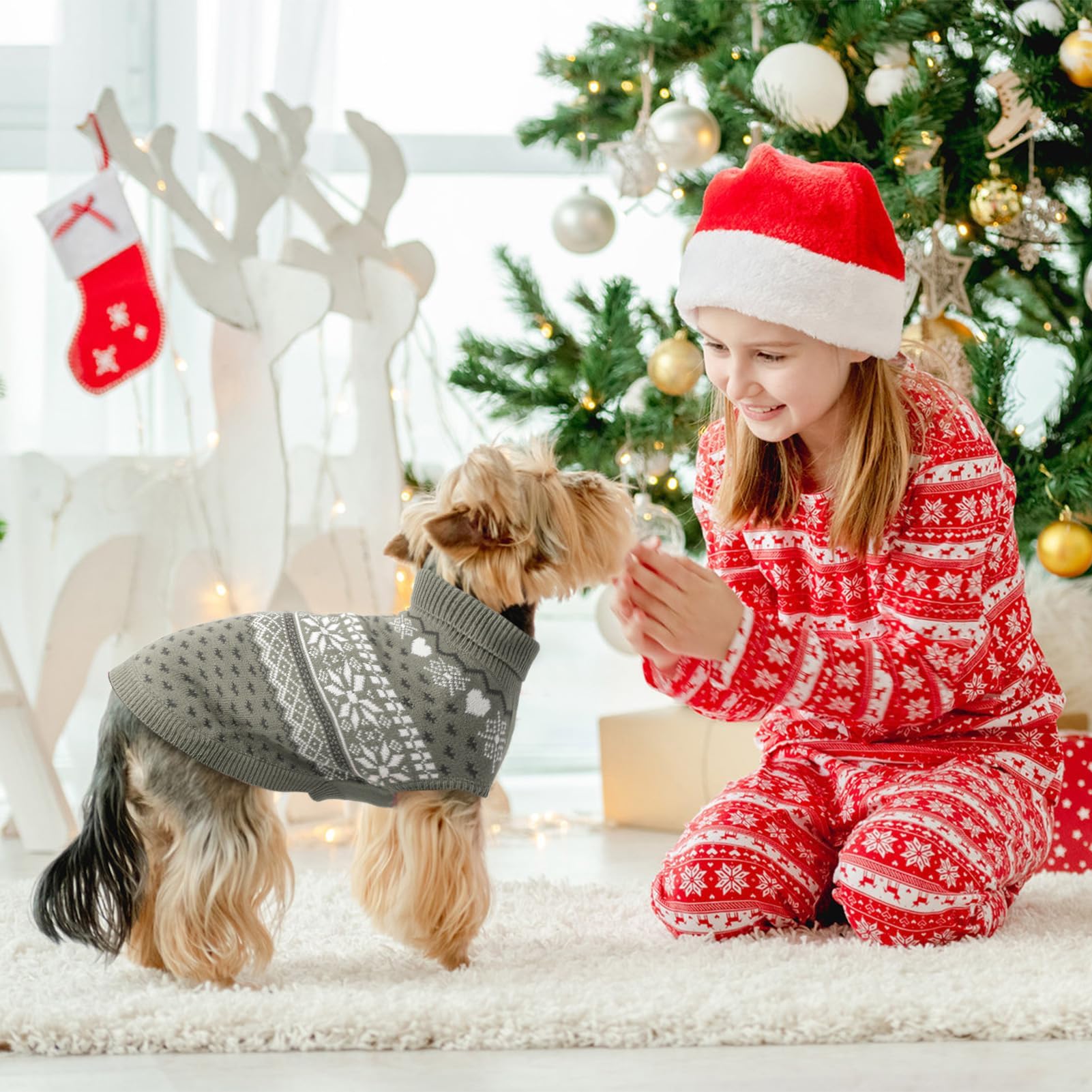 SCENEREAL dog sweater high-collar provides wind protection and cozy coverage.