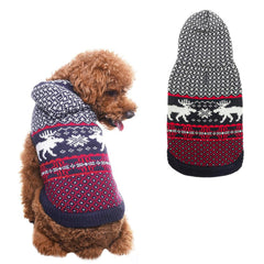 SCENEREAL dog sweater large navy reindeer front view shows cozy winter warmth.