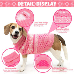 SCENEREAL dog sweater leash-hole close-up highlights easy on-the-go walks.