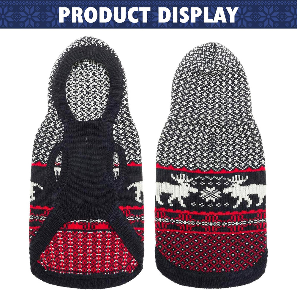 SCENEREAL dog sweater size guide with measurement tips for proper fit.