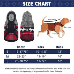 SCENEREAL dog sweater red-white pattern close-up highlights soft acrylic warmth.