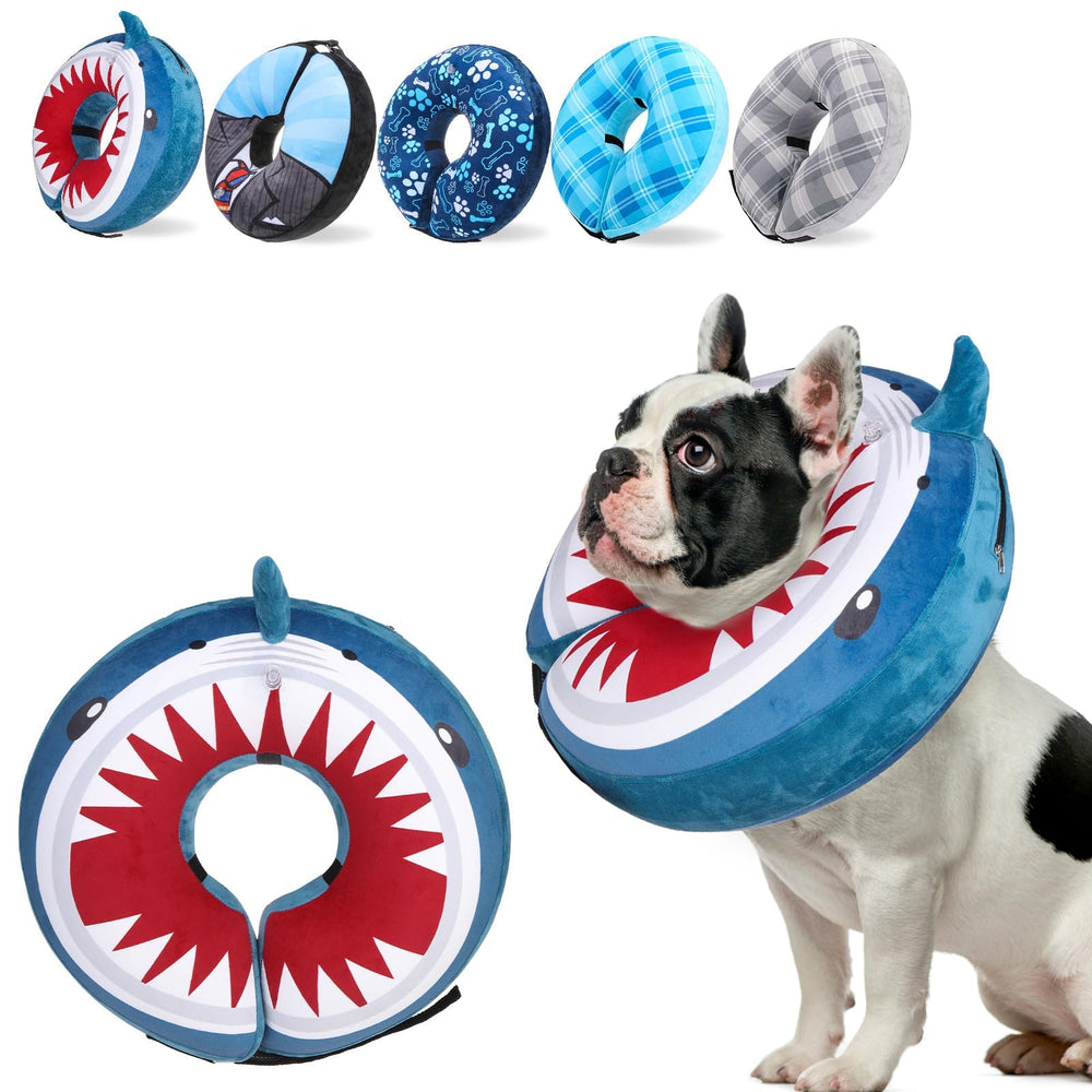 SCENEREAL donut collar front view: soft inflatable protection keeps pets comfortable.