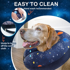 SCENEREAL donut collar neck adjustment buckle helps custom fit.