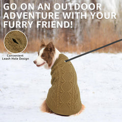 SCENEREAL Fall Dog Sweater beige knit-texture shows soft yarn and classic style
