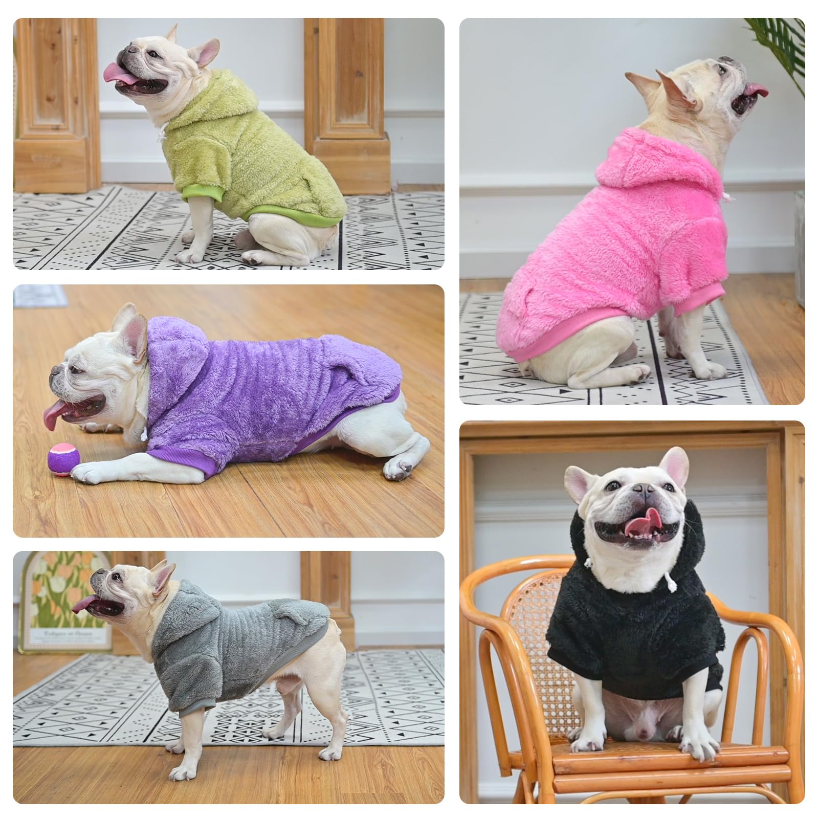 SCENEREAL fleece dog sweater hoodie pink color ideal for festive outings.