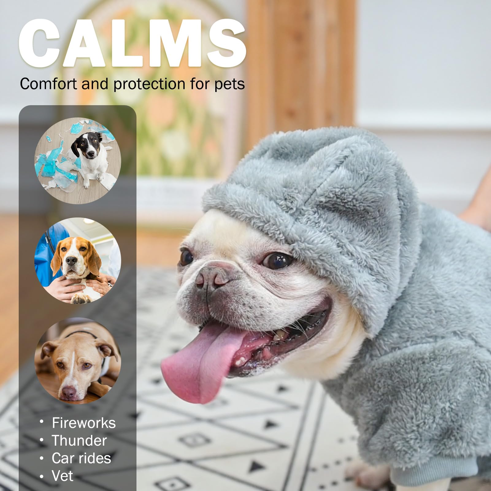 SCENEREAL fleece dog sweater hoodie purple color for stylish chilly days.