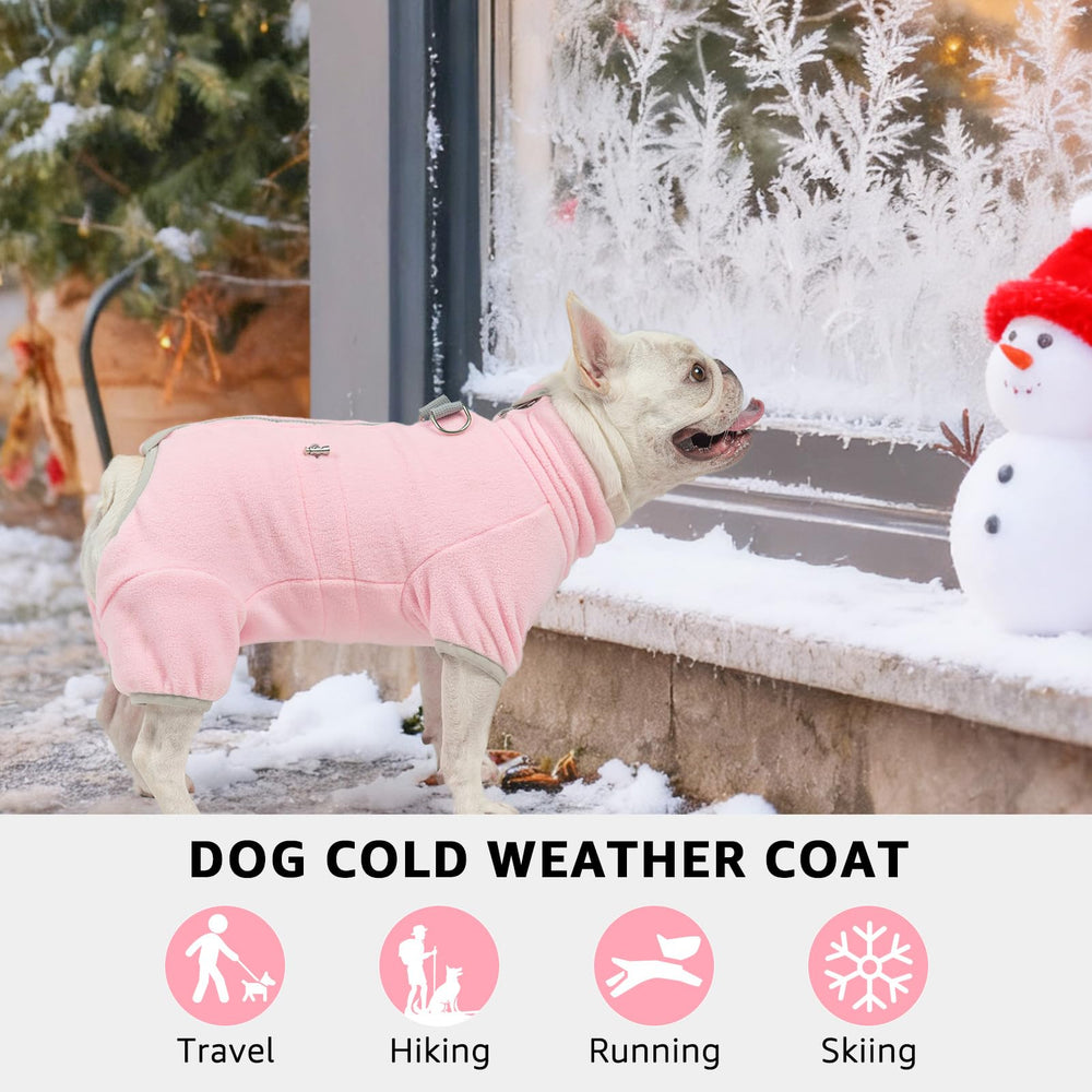SCENEREAL fleece dog coat pink sizing chart helps find the perfect fit