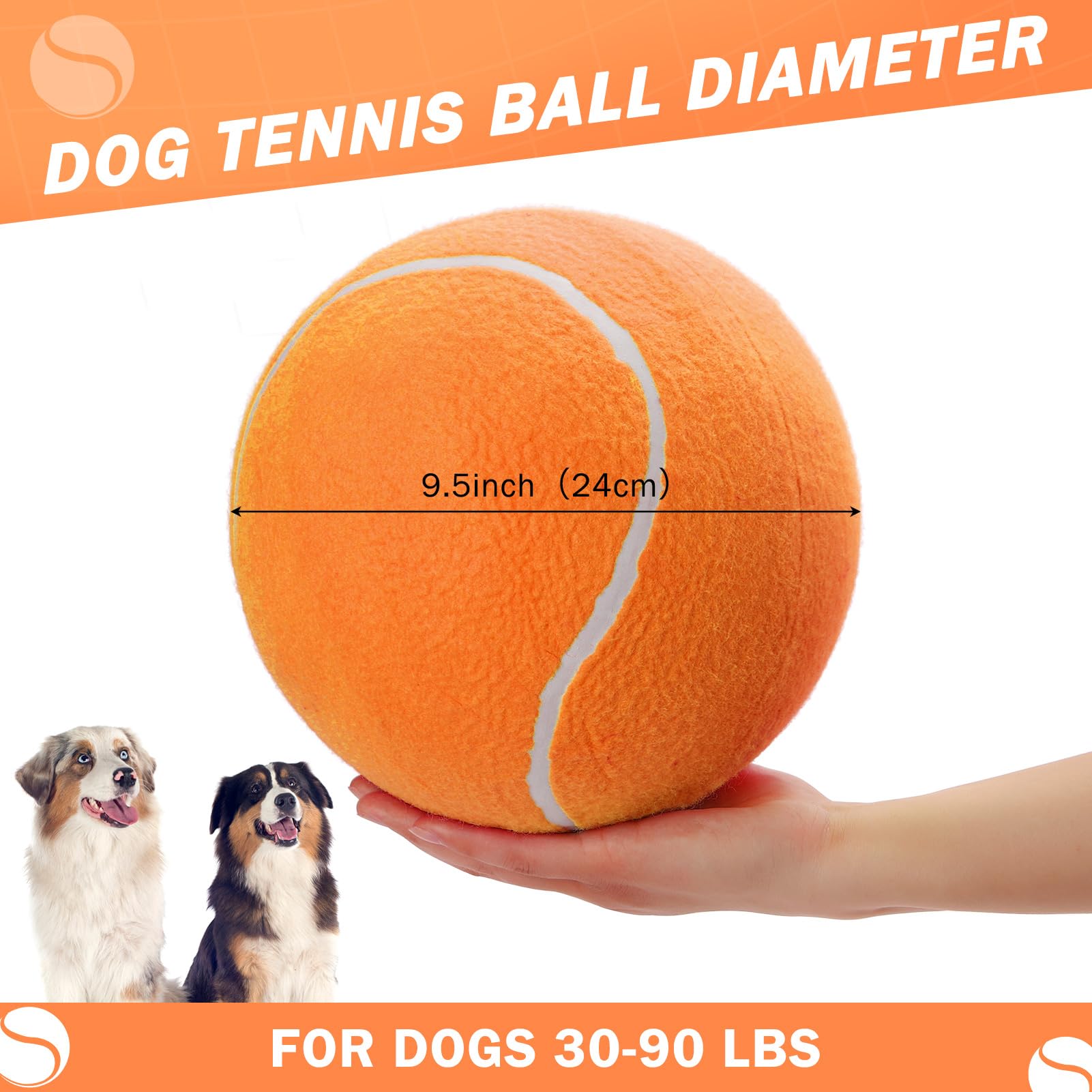 SCENEREAL giant ball 9.5 inches diameter ideal for large and medium dogs