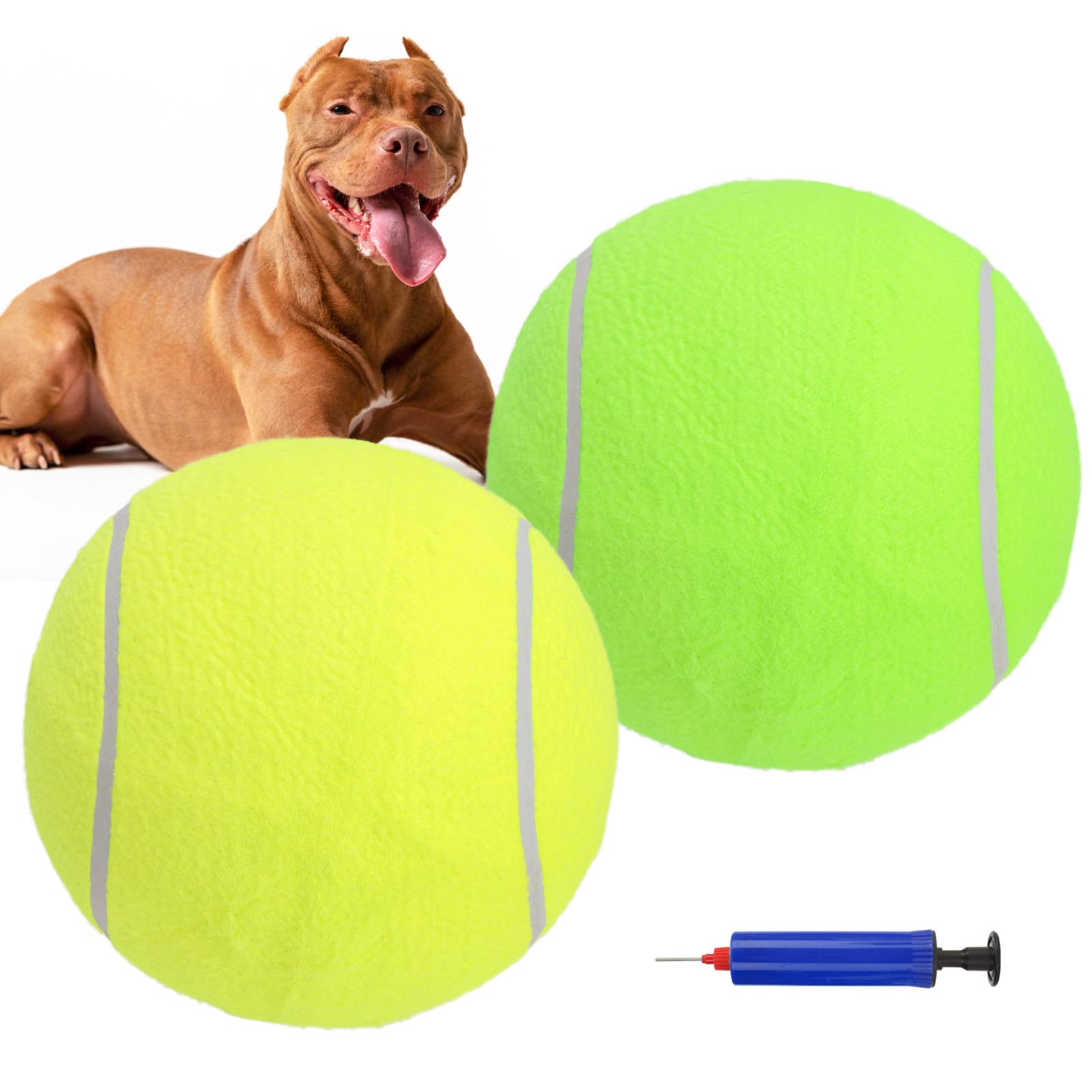 SCENEREAL Giant Tennis Ball for Dogs 2 Pack packaging highlights durable large-dog toys for activity
