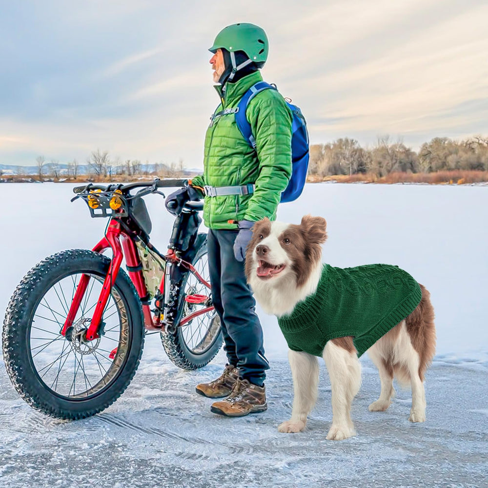 SCENEREAL knitted dog sweater high-neck design for extra warmth