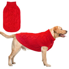 SCENEREAL knitted dog sweater red XXL front view shows warm comfort
