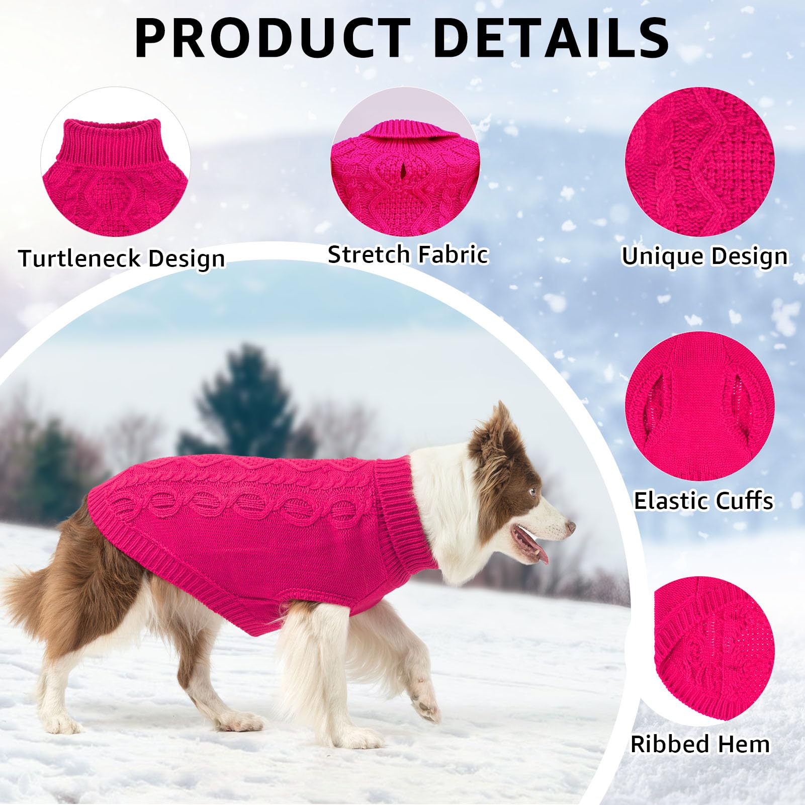 SCENEREAL knit texture close-up shows soft high-density acrylic yarn for flexible wear.