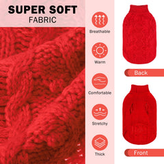 SCENEREAL knitted dog sweater XL back view highlights full coverage and cozy warmth
