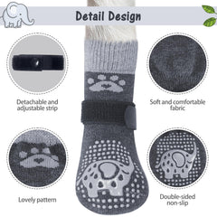 SCENEREAL large-pattern traction dog socks enhanced stability during playful pawing.
