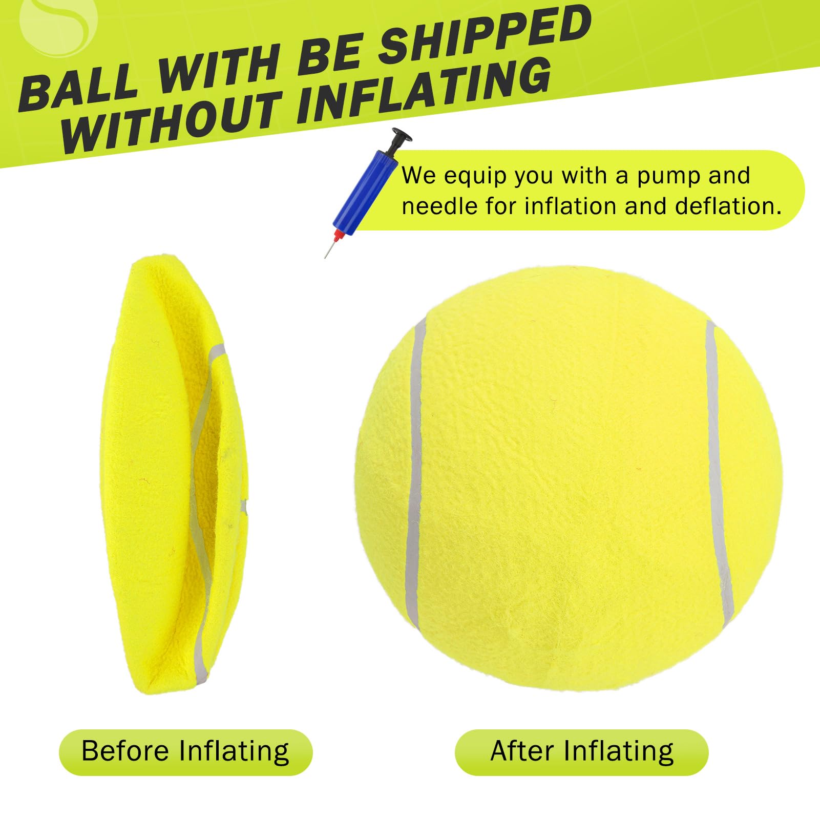 SCENEREAL large tennis ball yellow indoor training session with dog.