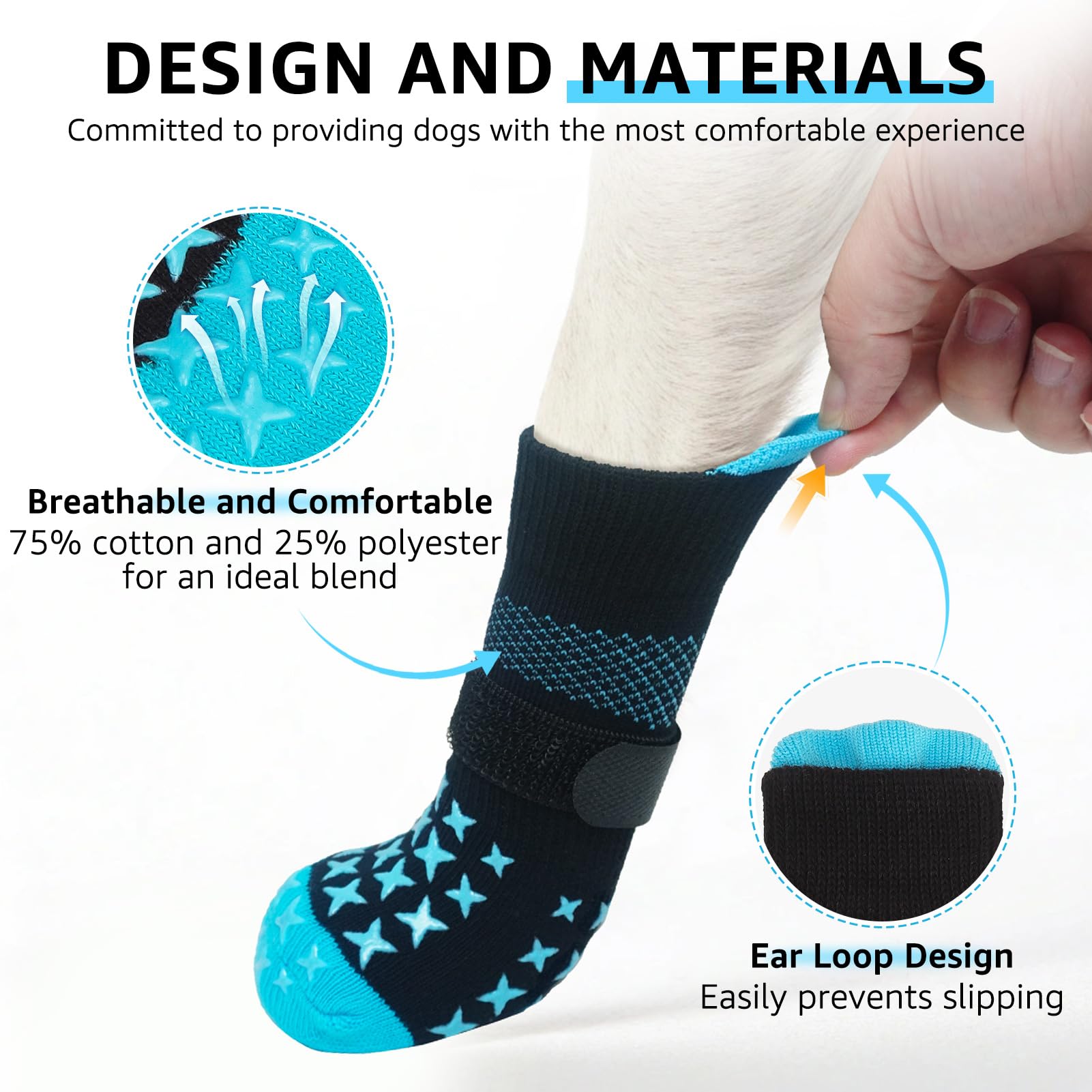 SCENEREAL non-slip grip on smooth floor improving dog stability.