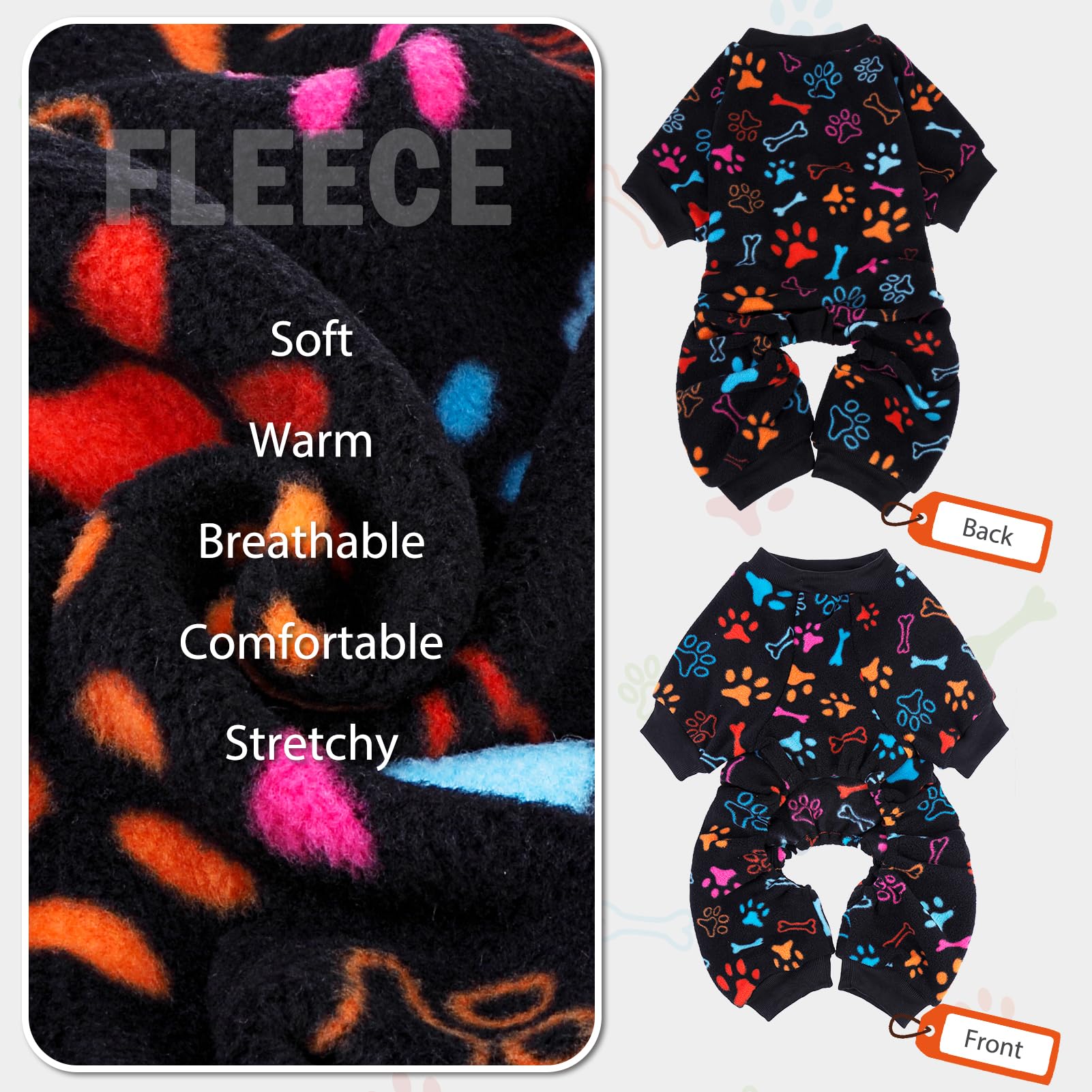 SCENEREAL paw and bone pattern adds cute festive look