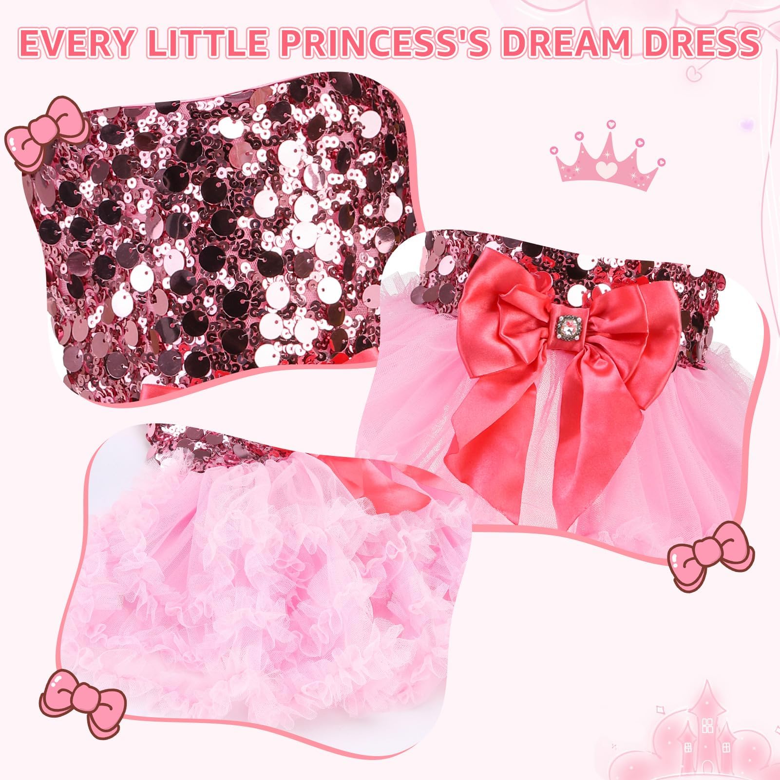 SCENEREAL pink dress bowknot back highlights chic elegance on pets