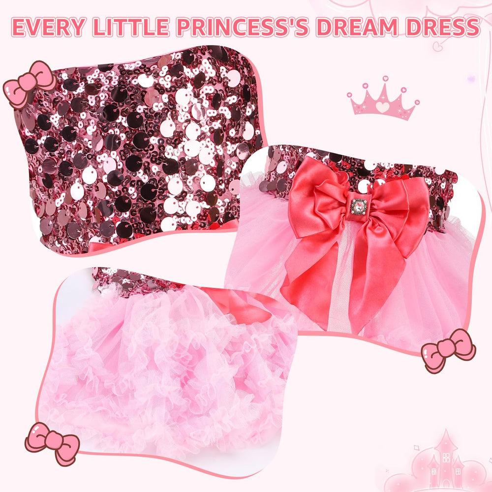 SCENEREAL pink dress bowknot back highlights chic elegance on pets