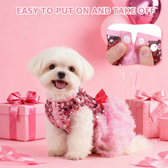 SCENEREAL pink dog dress puff skirt adds playful volume for festive moments
