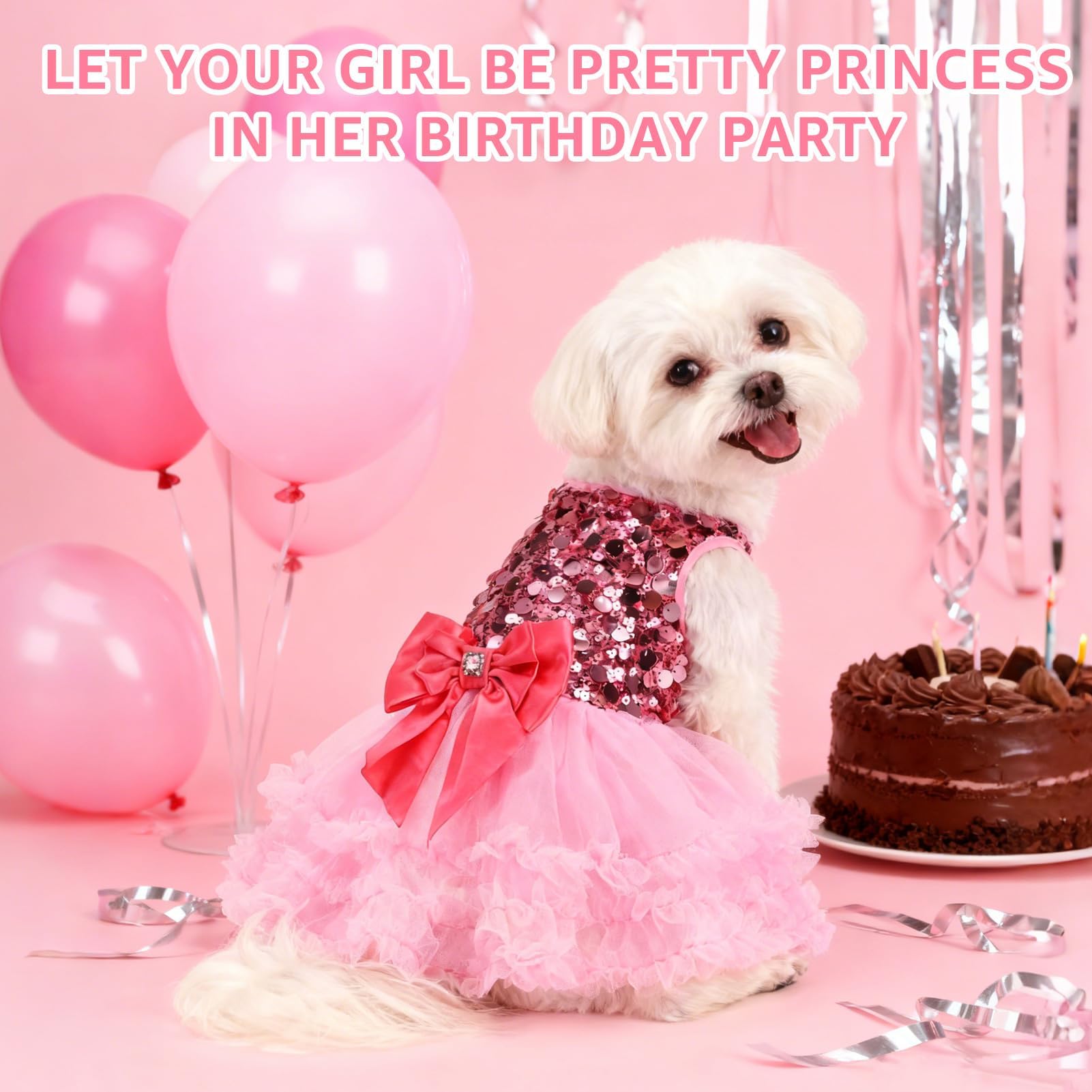 SCENEREAL pink dog dress with secure snap closure for easy dressing
