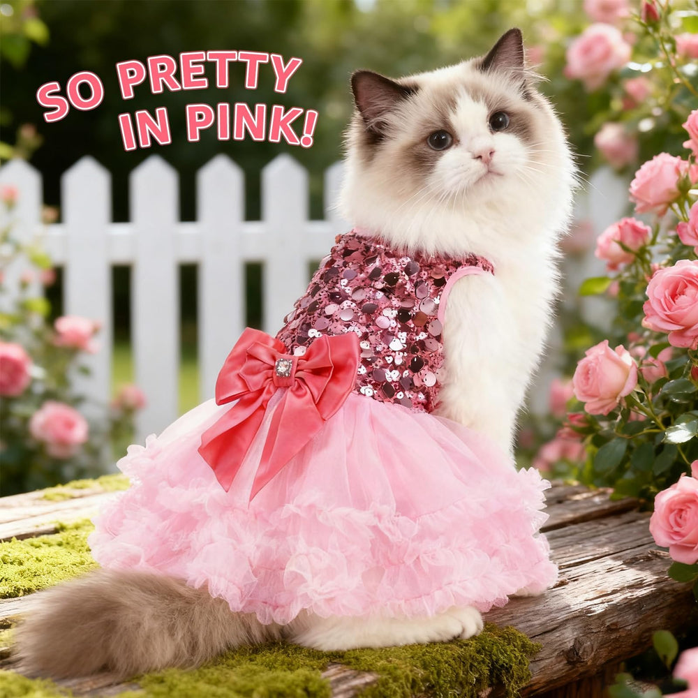 SCENEREAL pink dog dress suited for weddings and photoshoots