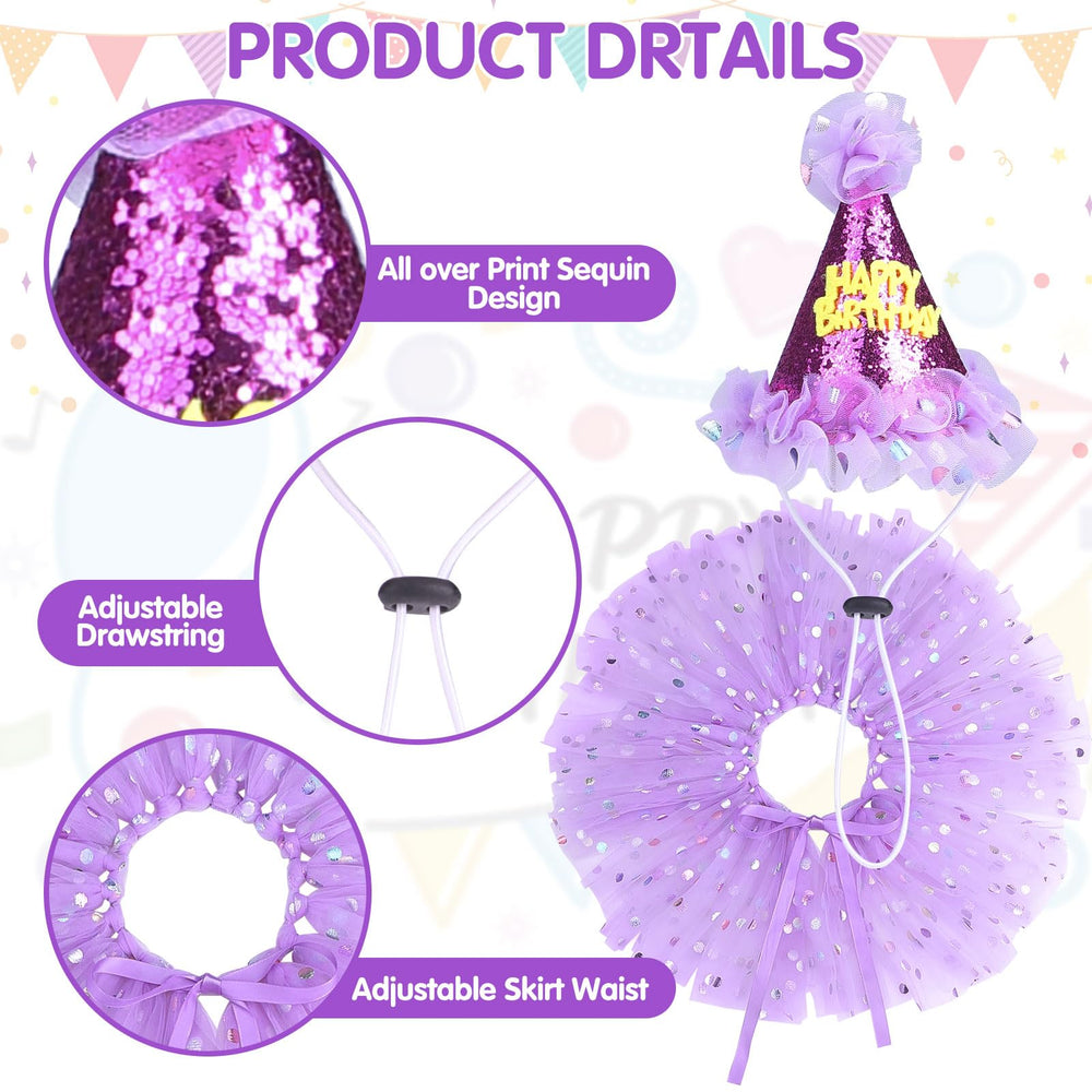 SCENEREAL purple dress set for dogs with gentle fabric enhances princess-style party photos.