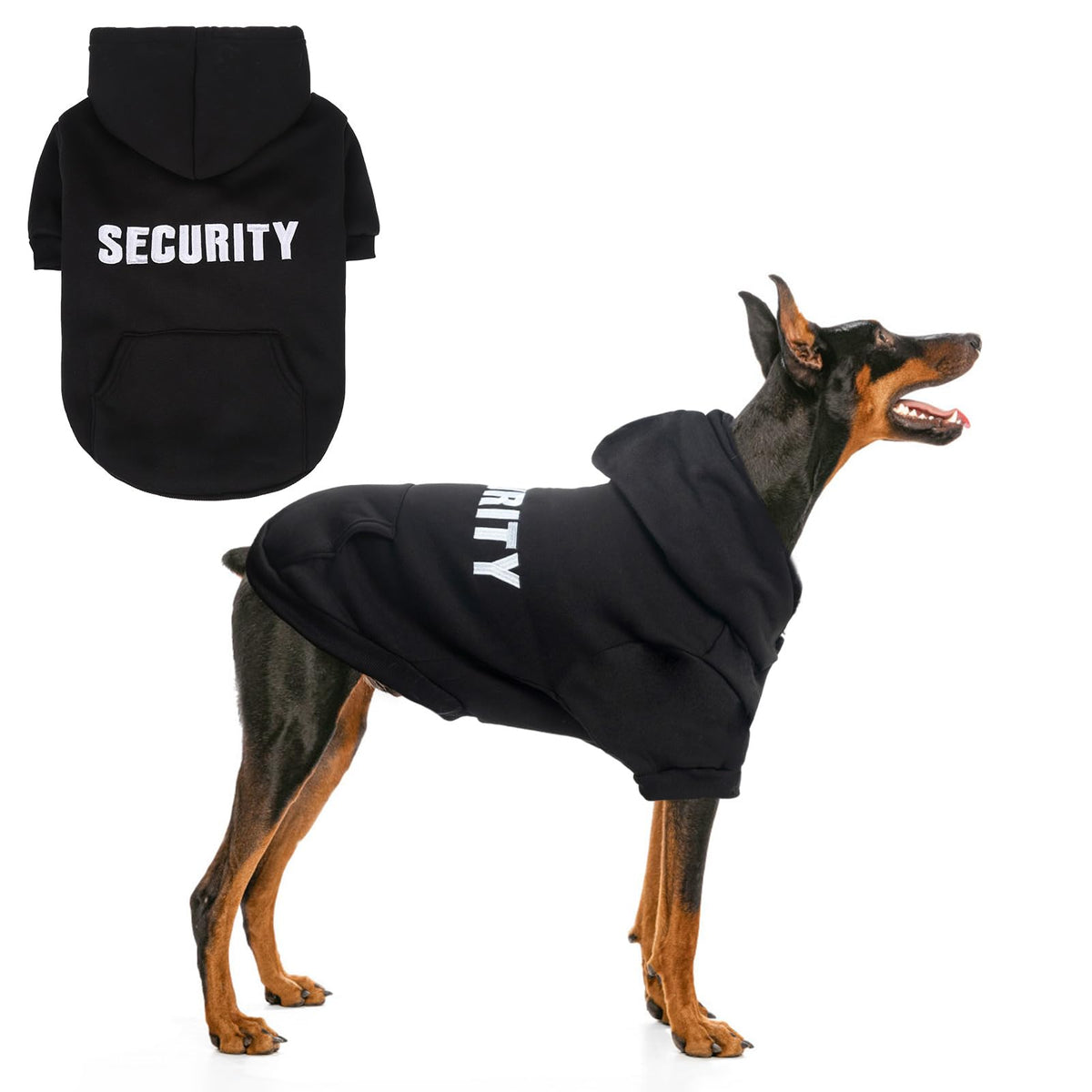 SCENEREAL Security dog hoodie back embroidery adds stylish texture for cold weather
