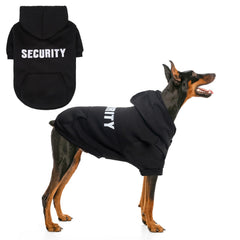 SCENEREAL Security dog hoodie back embroidery adds stylish texture for cold weather
