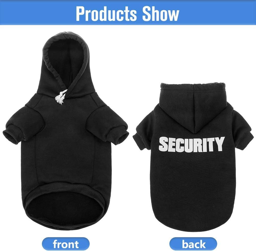 SCENEREAL Security Dog Hoodie back view highlights all-weather coat and comfortable silhouette