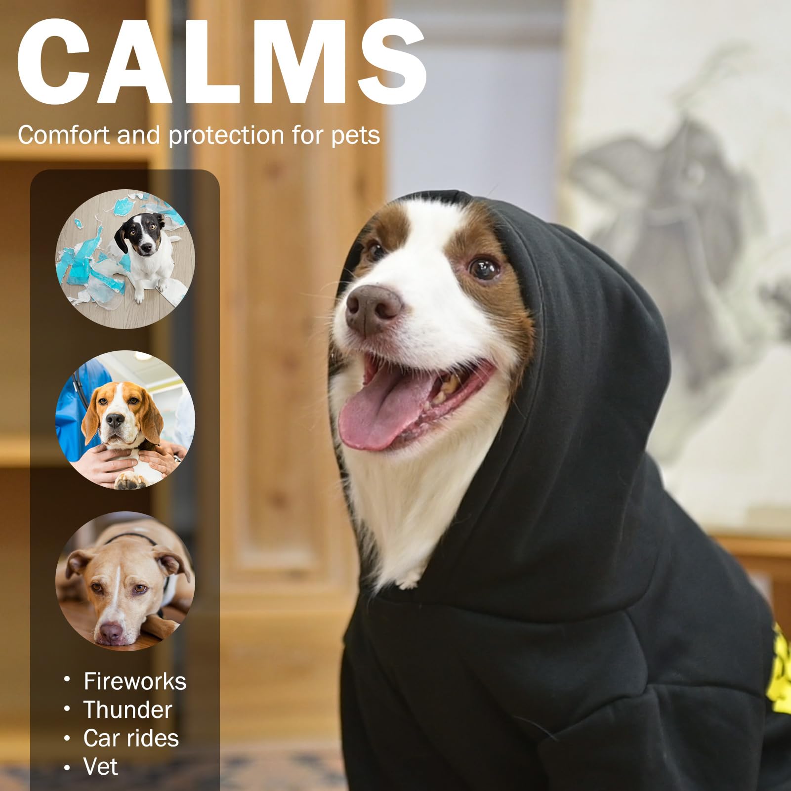 SCENEREAL Security Dog Hoodie soft brushed fleece fabric and cozy lining close-up