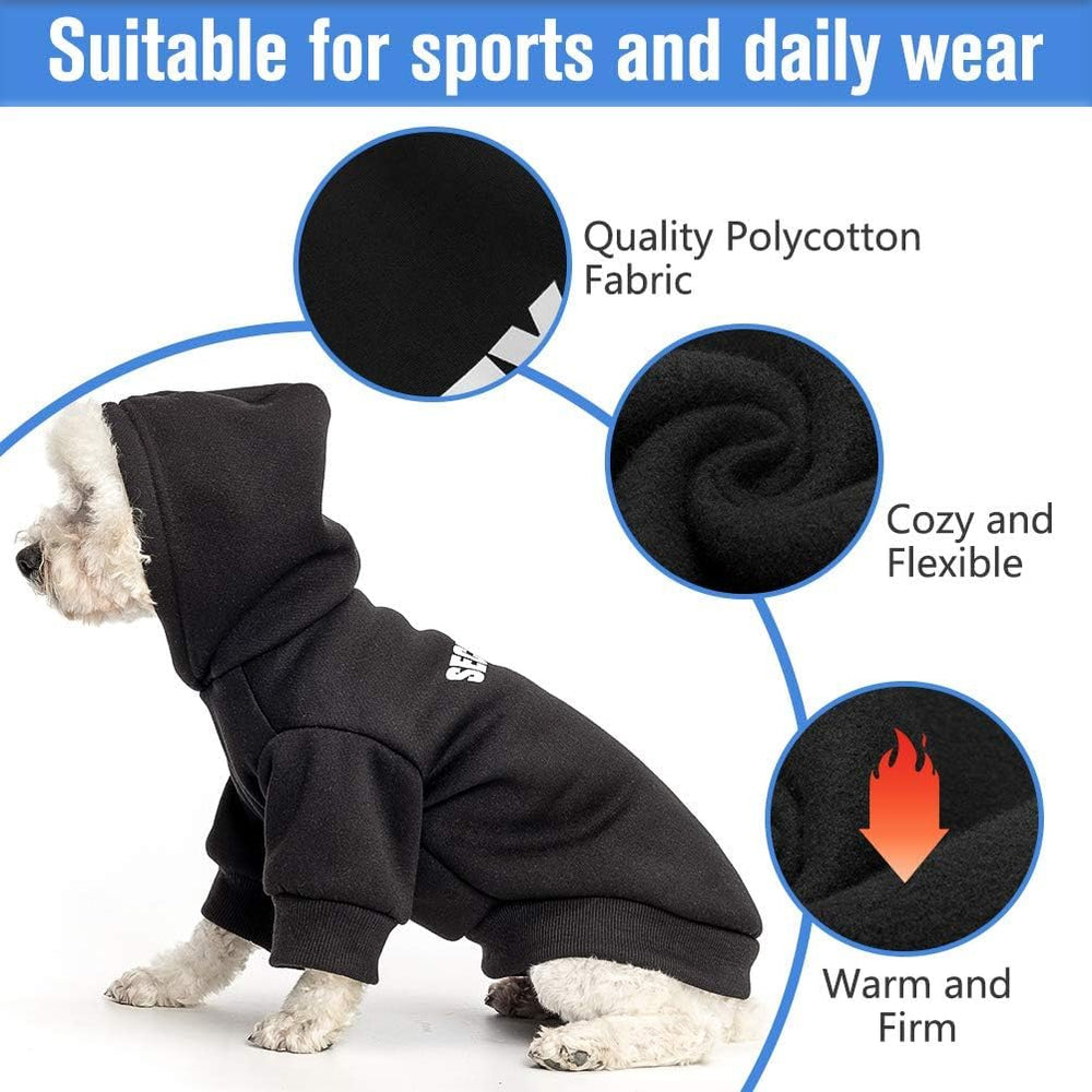 SCENEREAL Security Dog Hoodie detail highlighting durable stitching for active play.