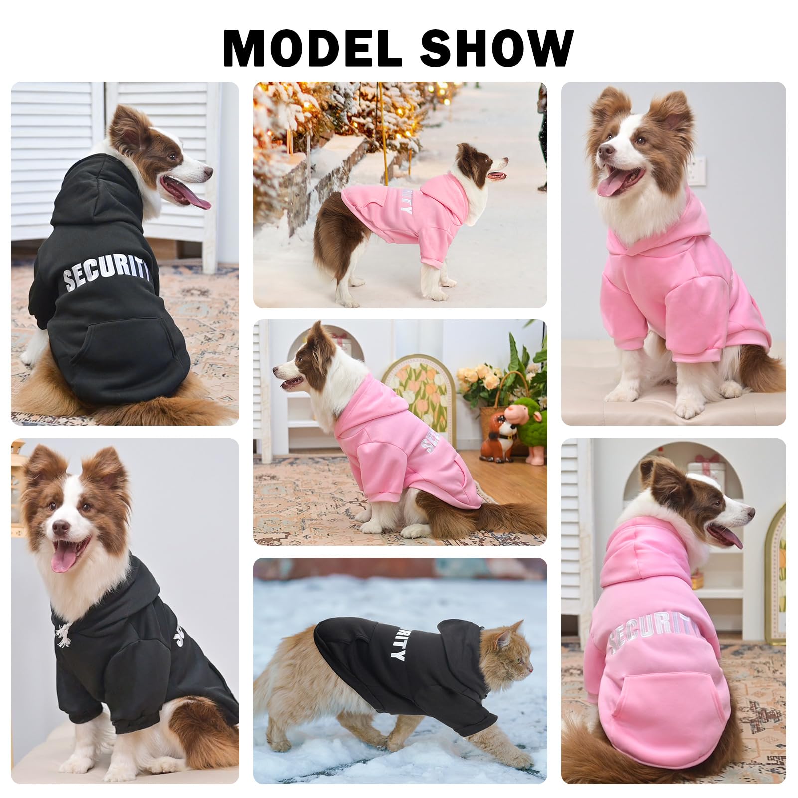 SCENEREAL Security Dog Hoodie machine-washable fabric for ease.