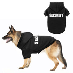 SCENEREAL Security Dog Hoodie closeup of soft fabric for cozy warmth on cold walks.