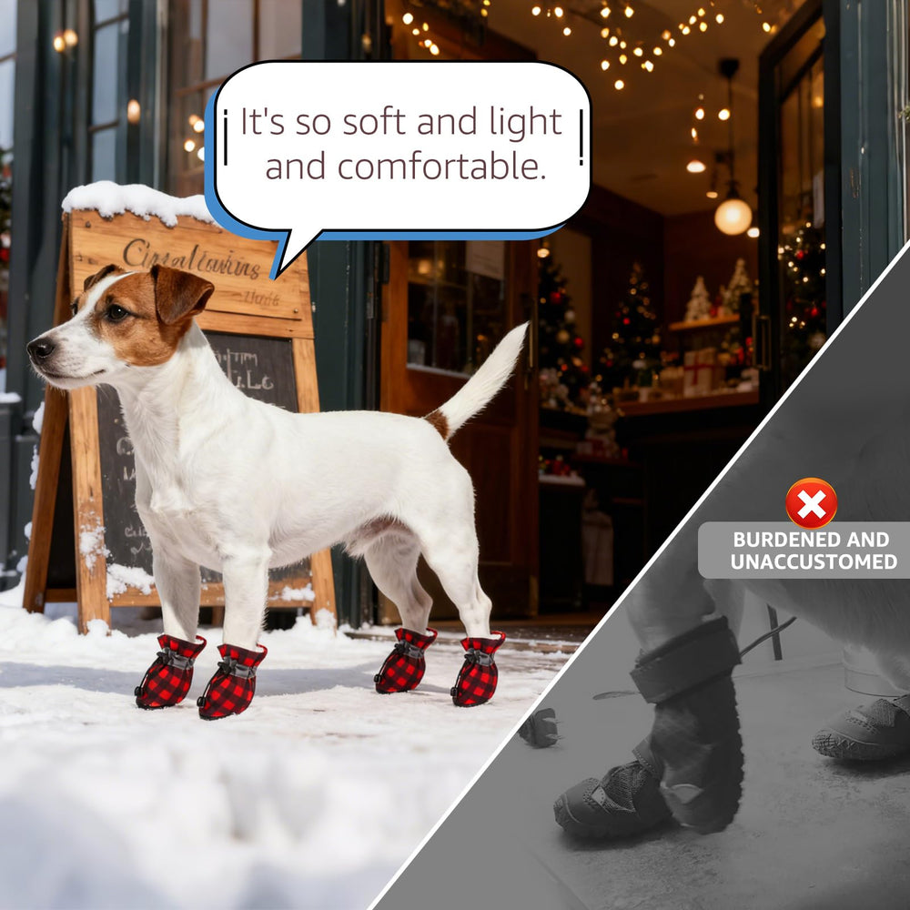 SCENEREAL small dog shoes show versatile indoor-outdoor use on hard floors