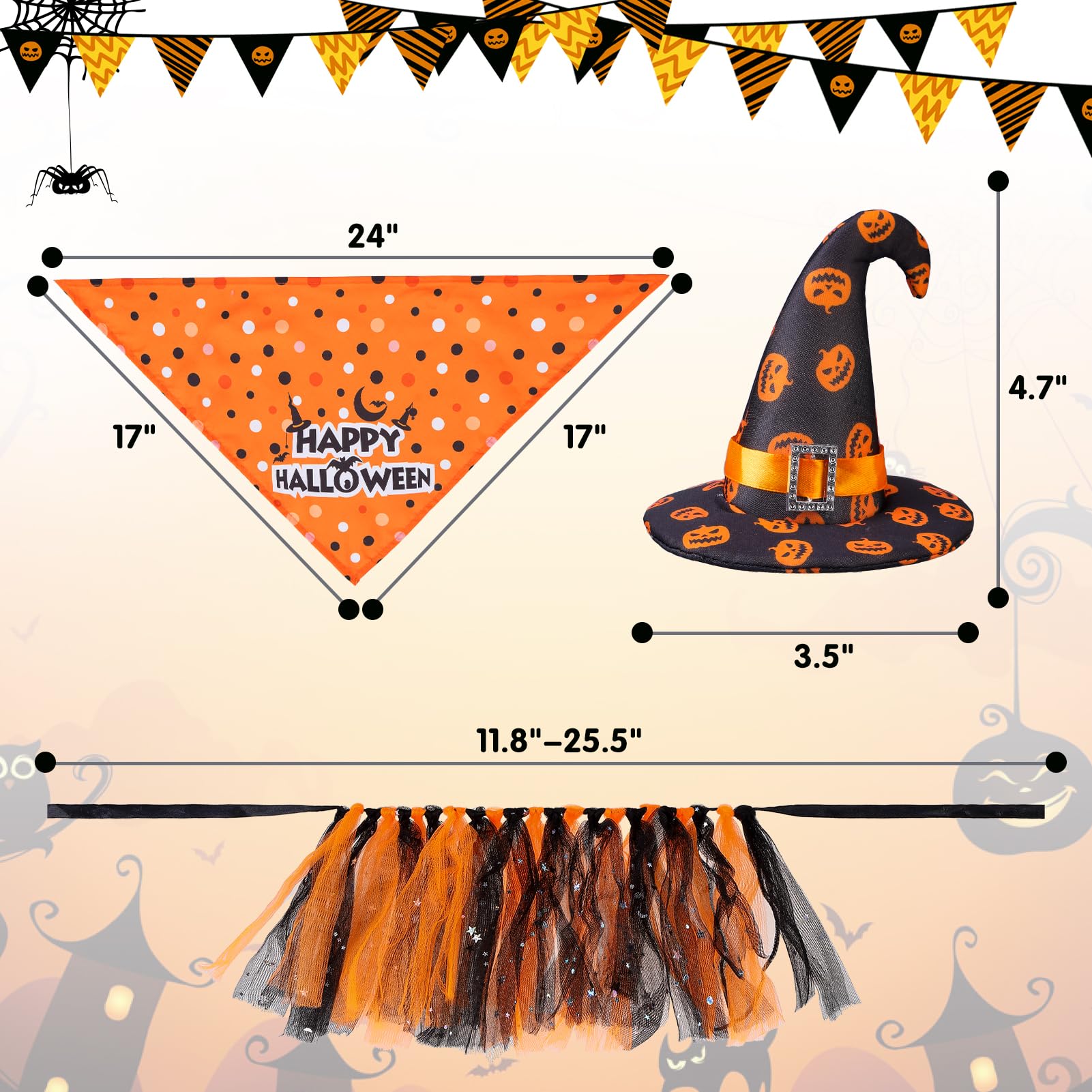 SCENEREAL sombrero para perro: seguro y cómodo para fiestas de Noche de Brujas.