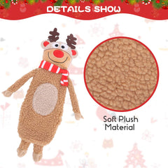 SCENEREAL Stuffless Christmas snowman squeaky toy keeps dogs entertained and calm.