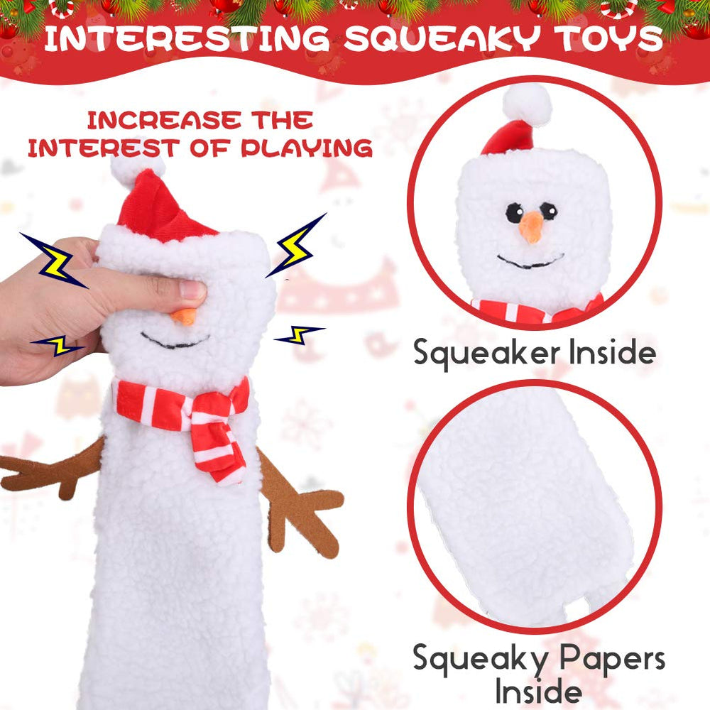 SCENEREAL Stuffless plush teething dog toy shows safe chew engagement for puppies.