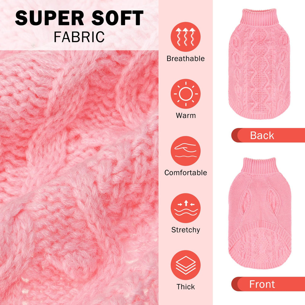 SCENEREAL sudadera tejido para perro rosa trasera, confort y calor en días fríos