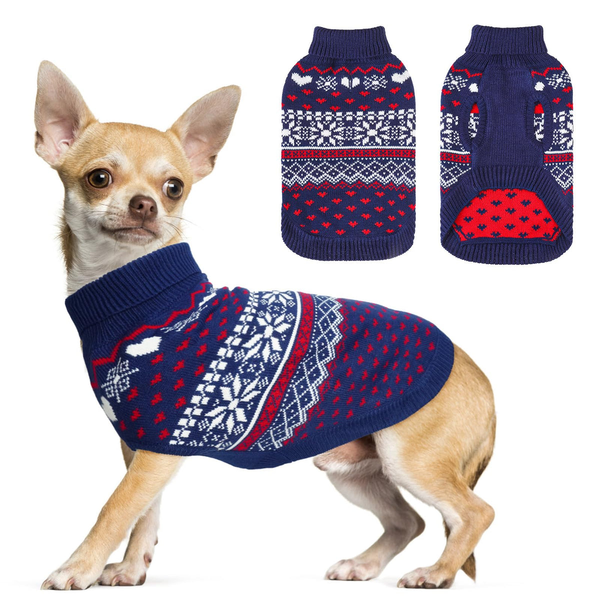 SCENEREAL suéter para perro pequeño con cuello alto, ideal para paseos fríos