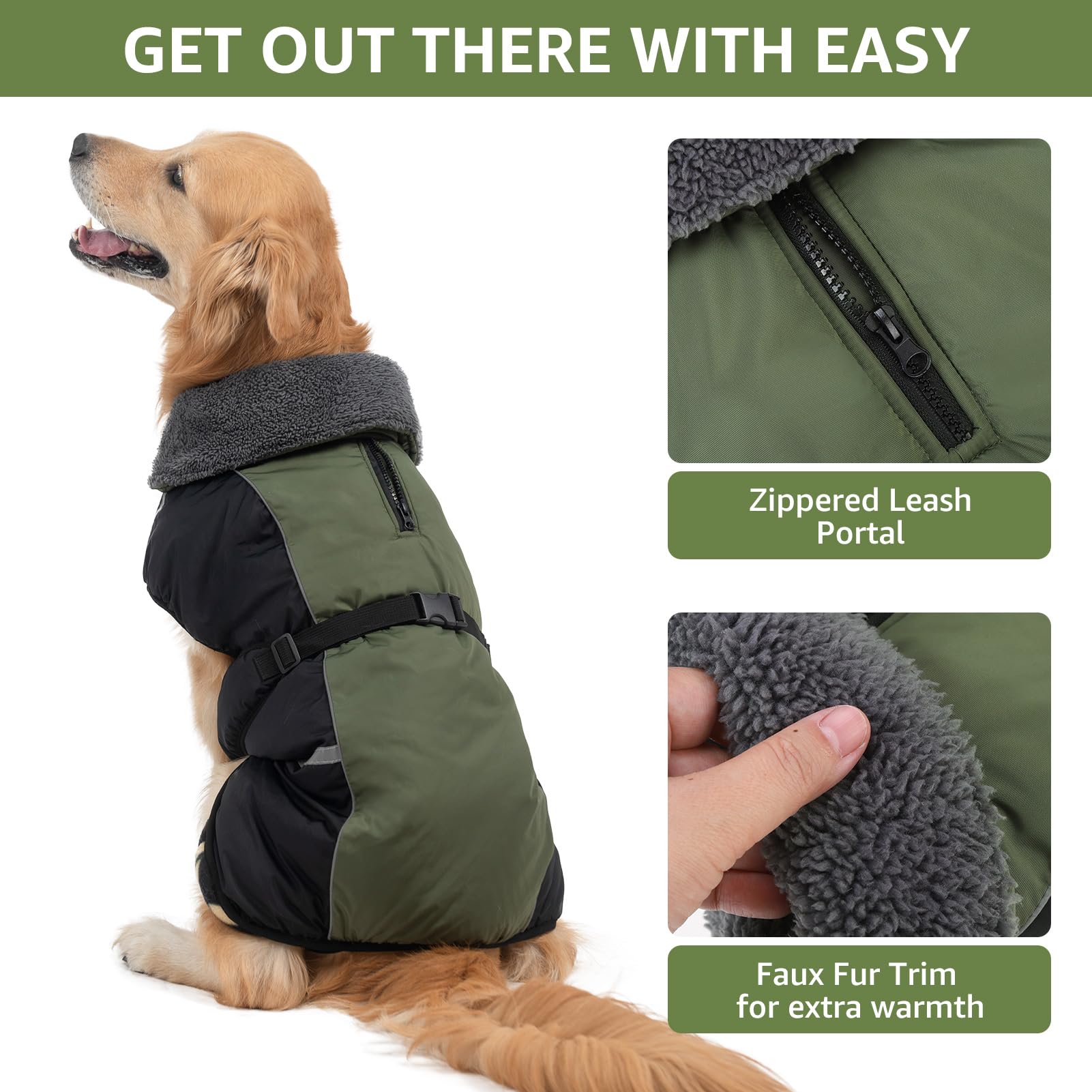 SCENEREAL adjustable buckles provide a snug, customizable fit for different dogs