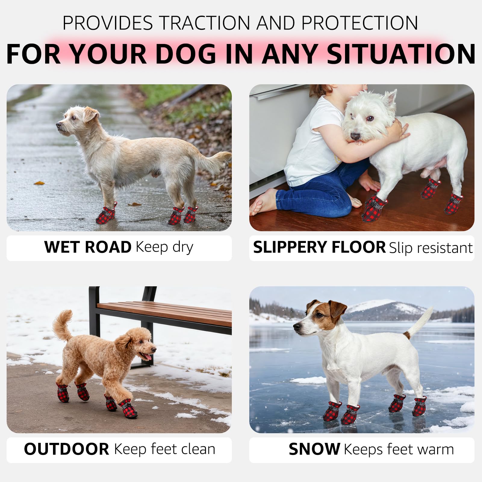 SCENEREAL warm fleece lining paw protection for cold-weather adventures.