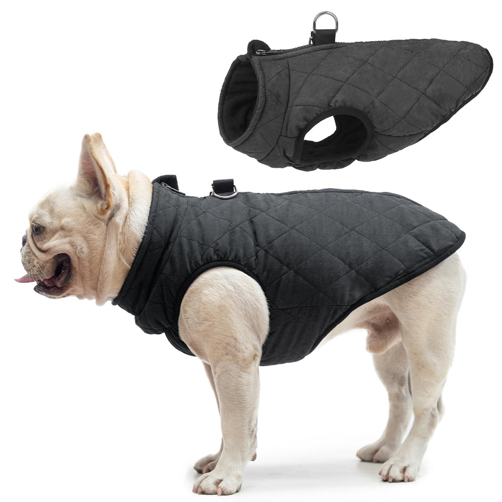 SCENEREAL winter dog vest coat built-in harness for secure walks