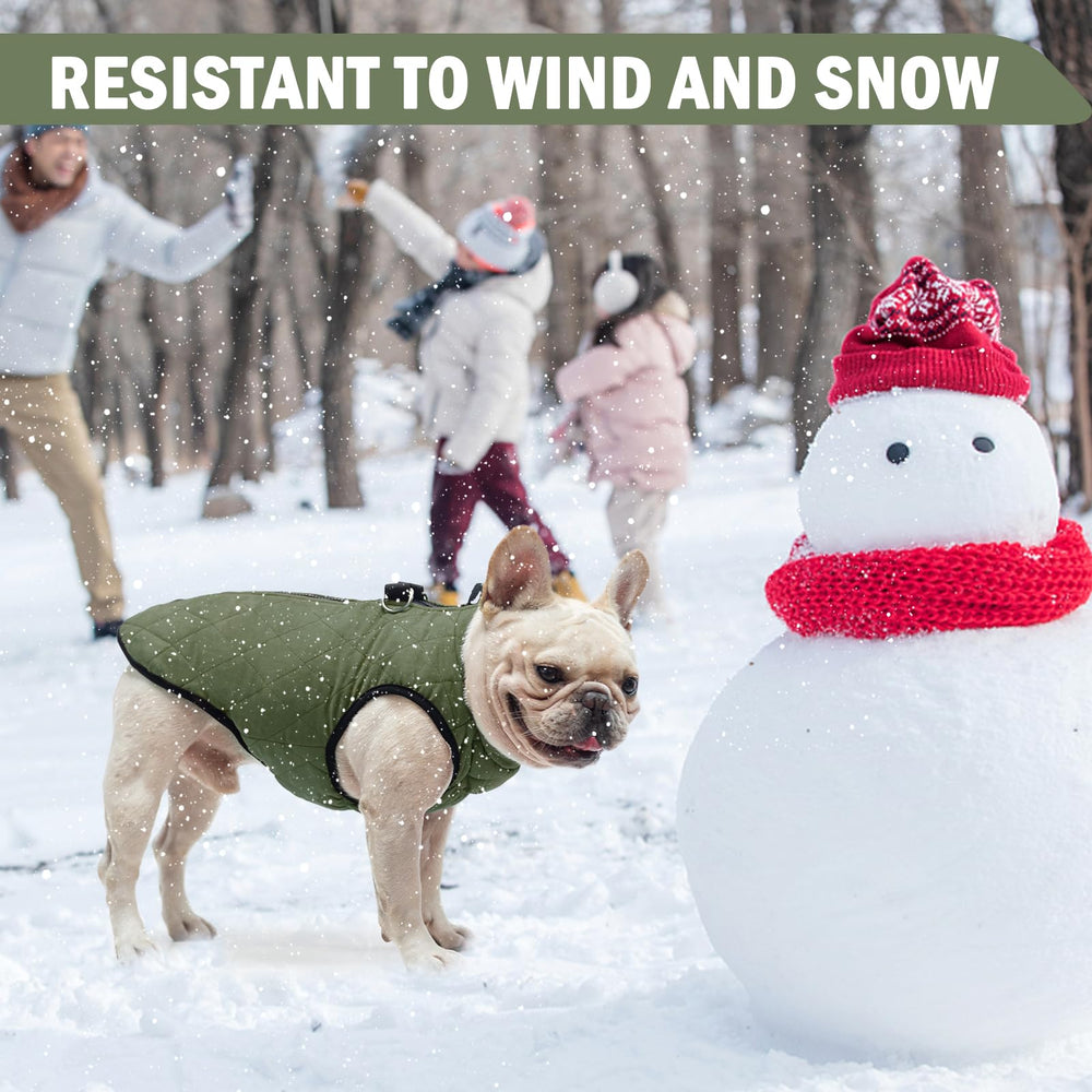 SCENEREAL Winter Dog Vest D-ring harness attachment enables simple leash use.