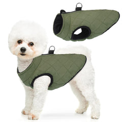 SCENEREAL Winter Dog Vest front view keeps small dogs warm on chilly walks.